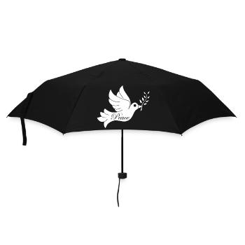 White Bird of Peace - Umbrella (small) - black - Front