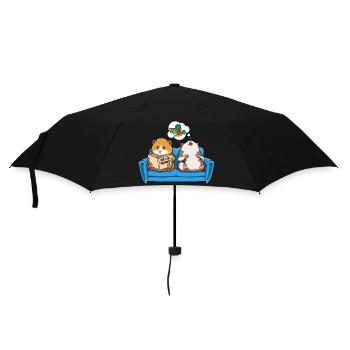 Meerschweinchen Sofa Lesen Träumen Futter - Regenschirm (klein) - Schwarz - Vorne