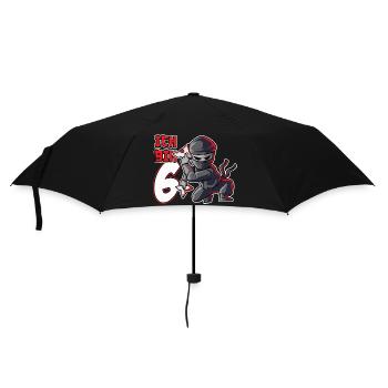 Kinder Ninja Sechster Geburtstag roter Ninja 6 - Regenschirm (klein) - Schwarz - Vorne