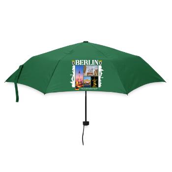 Berlin Germany City Skyline Home Love - Umbrella (small) - bottlegreen - Front