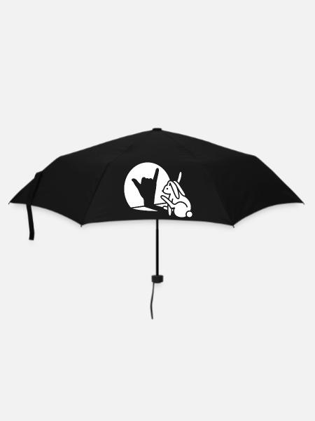 Rabbit Hand Shadow Appelez-vous! Téléphone Téléphone portable - Parapluie standard - noir