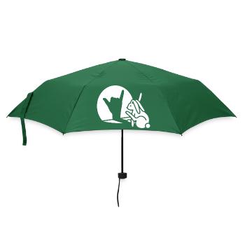 Rabbit Hand Shadow Appelez-vous! Téléphone Téléphone portable - Parapluie standard - vert bouteille - Devant