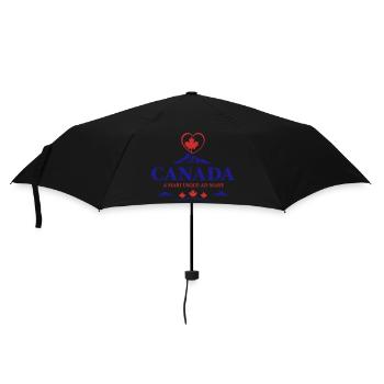Kanada Vancouver Montreal Toronto Maple Leaf Herz - Regenschirm (klein) - Schwarz - Vorne