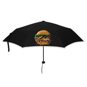 Burger - Regenschirm (klein) - Schwarz - Vorne
