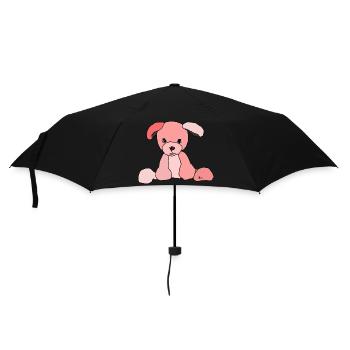 Hund Comic - Regenschirm (klein) - Schwarz - Vorne