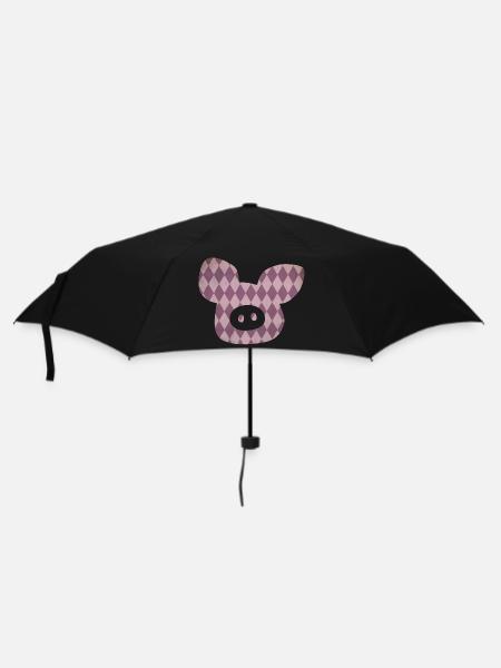Tête de cochon Diamant Porte-bonheur Truie Porte-bonheur 2023 - Parapluie standard - noir