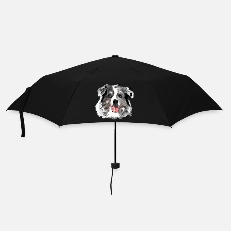 Border Collie - Regenschirm (klein) - Schwarz