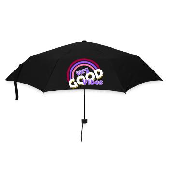 good vibes Regenbogen - Regenschirm (klein) - Schwarz - Vorne