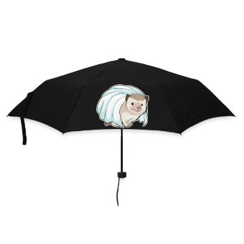 Igel Braut Schleier Hochzeit - Regenschirm (klein) - Schwarz - Vorne