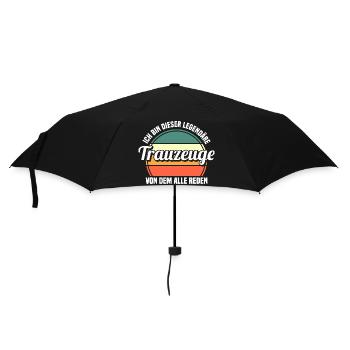 Hochzeit Junggesellenabschied Trauzeuge - Regenschirm (klein) - Schwarz - Vorne