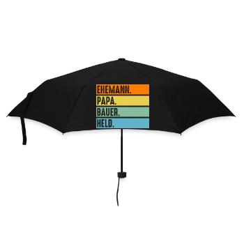 Landwirtschaft Landwirt Traktor Vater Papa Bauer - Regenschirm (klein) - Schwarz - Vorne