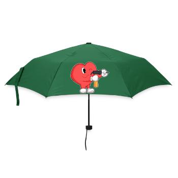 Herz Handwerker Bohrmaschine Handwerk - Regenschirm (klein) - Flaschengrün - Vorne