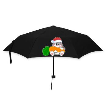 Hase Weihnachten Karotte - Regenschirm (klein) - Schwarz - Vorne