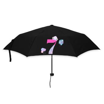 7th birthday mermaid - Umbrella (small) - black - Front