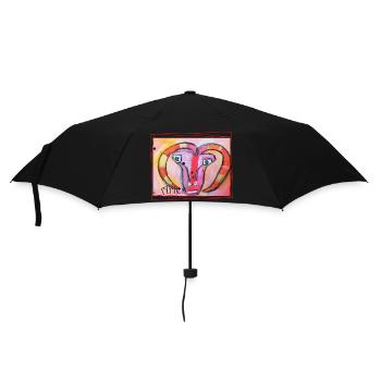 Widder Regenbogen Himmlische Kunst - Regenschirm (klein) - Schwarz - Vorne