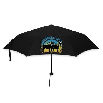 Pferde - Regenschirm (klein) - Schwarz - Vorne