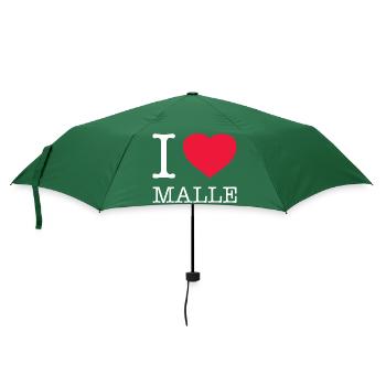 I LOVE MALLE - Regenschirm (klein) - Flaschengrün - Vorne