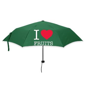 I LOVE FRUITS - Regenschirm (klein) - Flaschengrün - Vorne