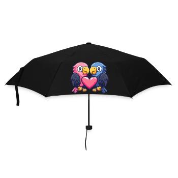 Aigle Couple Amour Oiseau Amoureux - Parapluie standard - noir - Devant