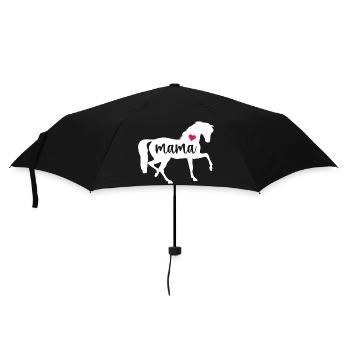 Cheval maman fête des mères chemise maman amant cadeau mignon - Parapluie standard - noir - Devant
