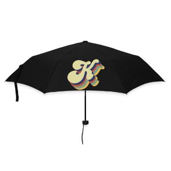 Retro K Letter - Umbrella (small) - black - Front
