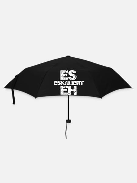 Es eskaliert eh - Regenschirm (klein) - Schwarz