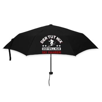 Der tut nix der will nur Ski fahren - Spruch - Regenschirm (klein) - Schwarz - Vorne