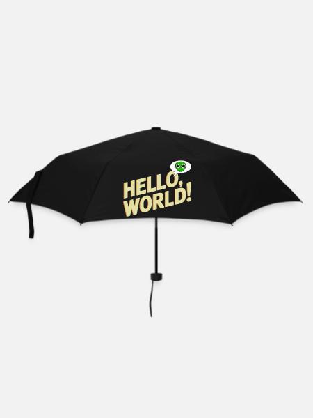 Playful Alien Hello World Design - Umbrella (small) - black