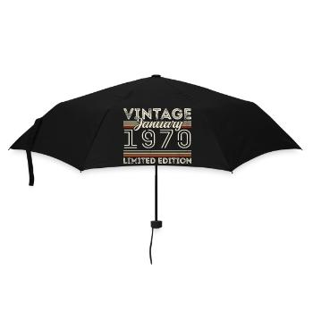 Janvier 1970 Né en 1970 - Anniversaire Janvier 1970 - Parapluie standard - noir - Devant