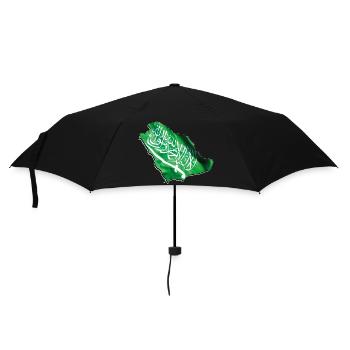 Saudi Arabia Flag in Saudi Arabia Map - Umbrella (small) - black - Front
