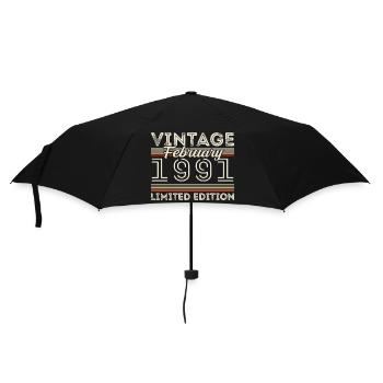 Février 1991 Cadeau d’anniversaire - Février 1991 - Parapluie standard - noir - Devant