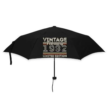 February 1982 Anniversary Gift - February 1982 - Umbrella (small) - black - Front