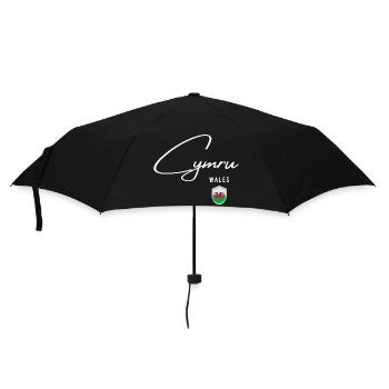 Wales, minimalist sleek design - Umbrella (small) - black - Front