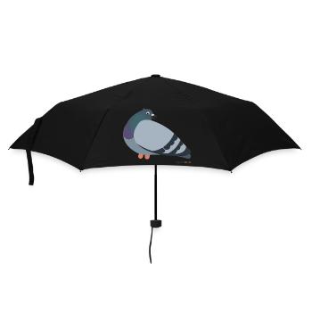 Taube Tauben - Regenschirm (klein) - Schwarz - Vorne