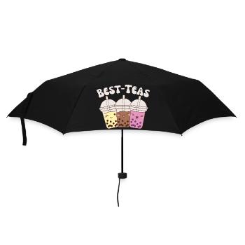 Best-Teas cute kawaii bubble tea boba tea - Regenschirm (klein) - Schwarz - Vorne