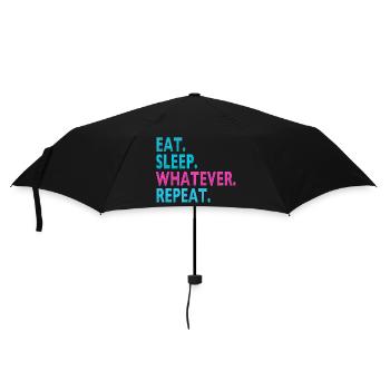 MANGER DORMIR QUOI QUE RÉPÉTER / Humour / Dictons stupides - Parapluie standard - noir - Devant