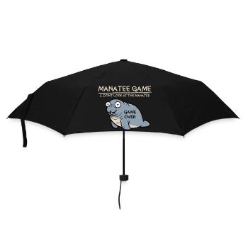 Seekuh-Spiel: Schau nicht auf die Seekuh! Lustig - Regenschirm (klein) - Schwarz - Vorne