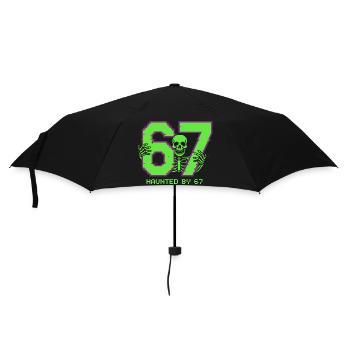 Six Seven Meme Haunted by 67 Retro Pixel - Regenschirm (klein) - Schwarz - Vorne