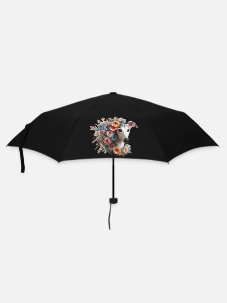 Blumen Galgoherz Nr2 - Regenschirm (klein) - Schwarz