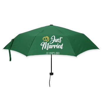 Just Married 10 Years Marriage Married Anniversary - Umbrella (small) - bottlegreen - Front