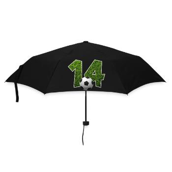 NR. 14 NUMMER 14 FUßBALL 14. GEBURTSTAG - Regenschirm (klein) - Schwarz - Vorne