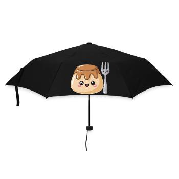 Pudding with fork - Umbrella (small) - black - Front