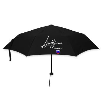 Ljubljana Slovenia, minimalist elegant design - Umbrella (small) - black - Front