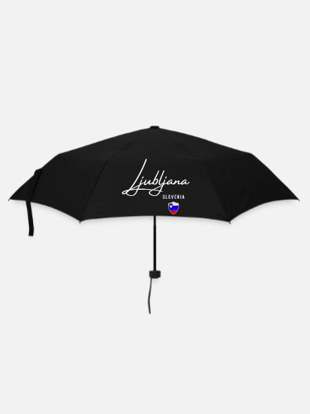 Ljubljana, Slowenien, minimalistisches, elegantes Design - Regenschirm (klein) - Schwarz