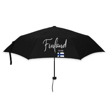 Fabriqué en Finlande, racines finlandaises - Parapluie standard - noir - Devant