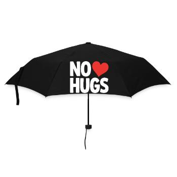 No Hugs Bitte Abstand Halten Umarmung Anti Social - Regenschirm (klein) - Schwarz - Vorne
