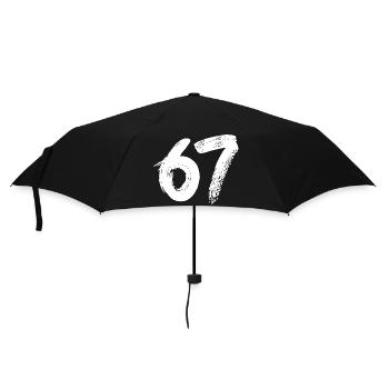 67 Weiße Farbe - Regenschirm (klein) - Schwarz - Vorne