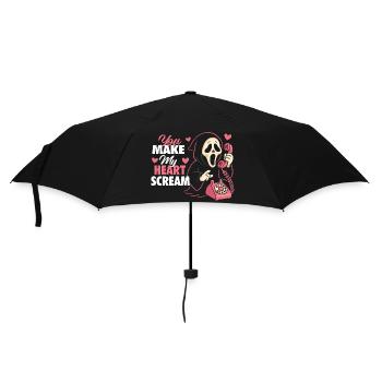 You Make My Heart Scream Cute Funny Valentine Love - Umbrella (small) - black - Front