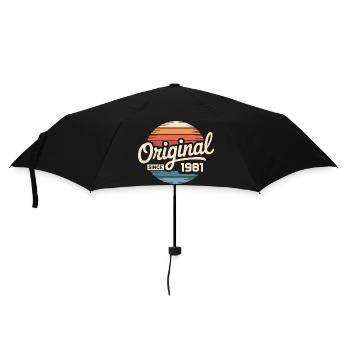 Jahrgang 1981 Vintage Geburtstag Geschenk 1981  - Regenschirm (klein) - Schwarz - Vorne