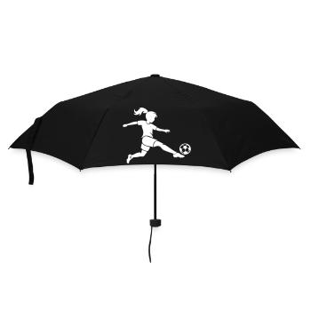 Soccer Woman Soccer Silhouette - Umbrella (small) - black - Front